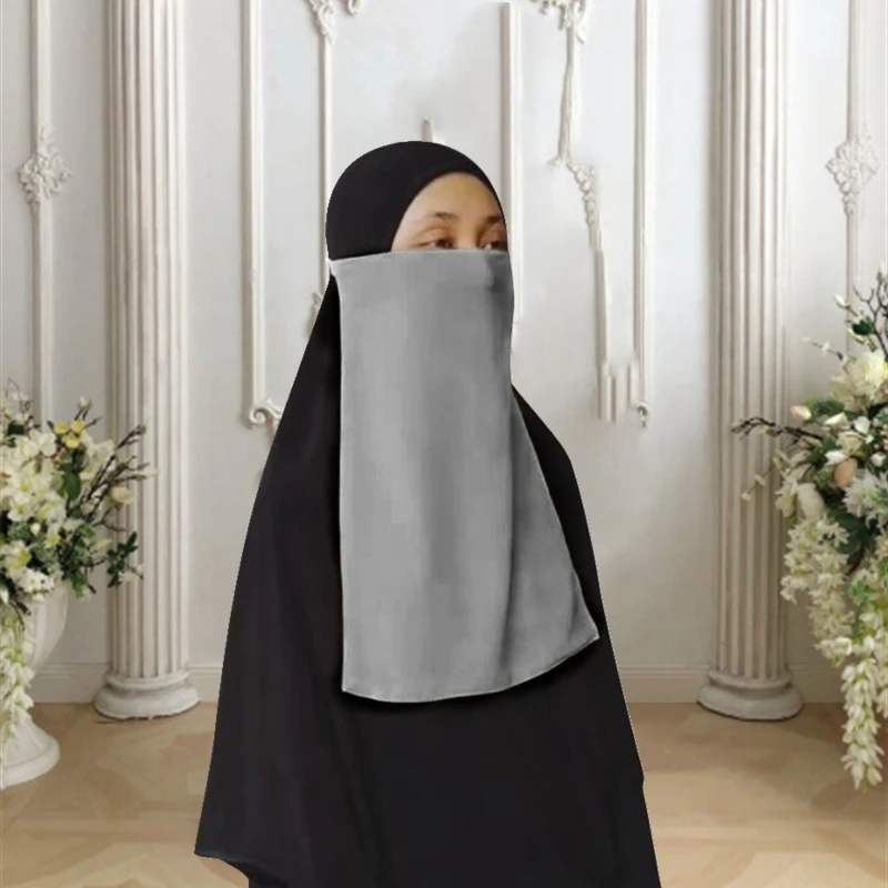 Lenço de cabeça islâmico para mulheres, lenço para oração árabe de ramadã, camada única niqab, boné 50*45cm