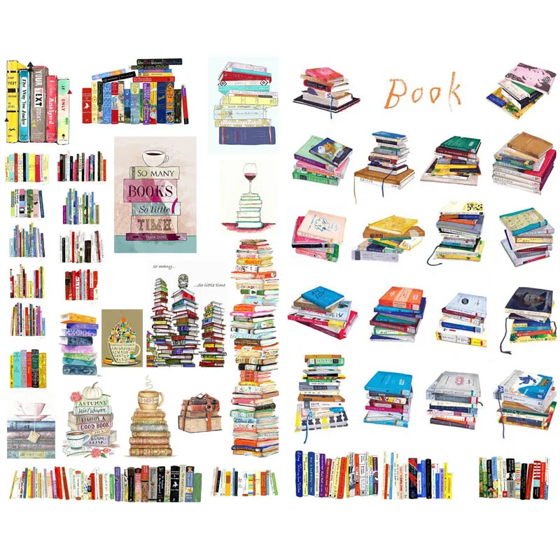 1 PCS Vintage Books School Decoration Cute Aesthetic Book Journal Stickers Scrapbooking Stationery Sticker Flakes Art Supplies