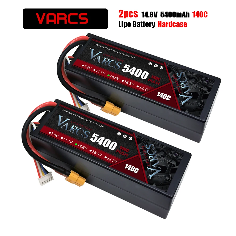 VARCS 4S Lipo Battery 130C 140C 8000mAh 8400mAh 7500mAh 6300mAh 5400mAh XT60 EC5 TRX T/DEANS XT150 Plug for RC 1/8 Buggy  Car