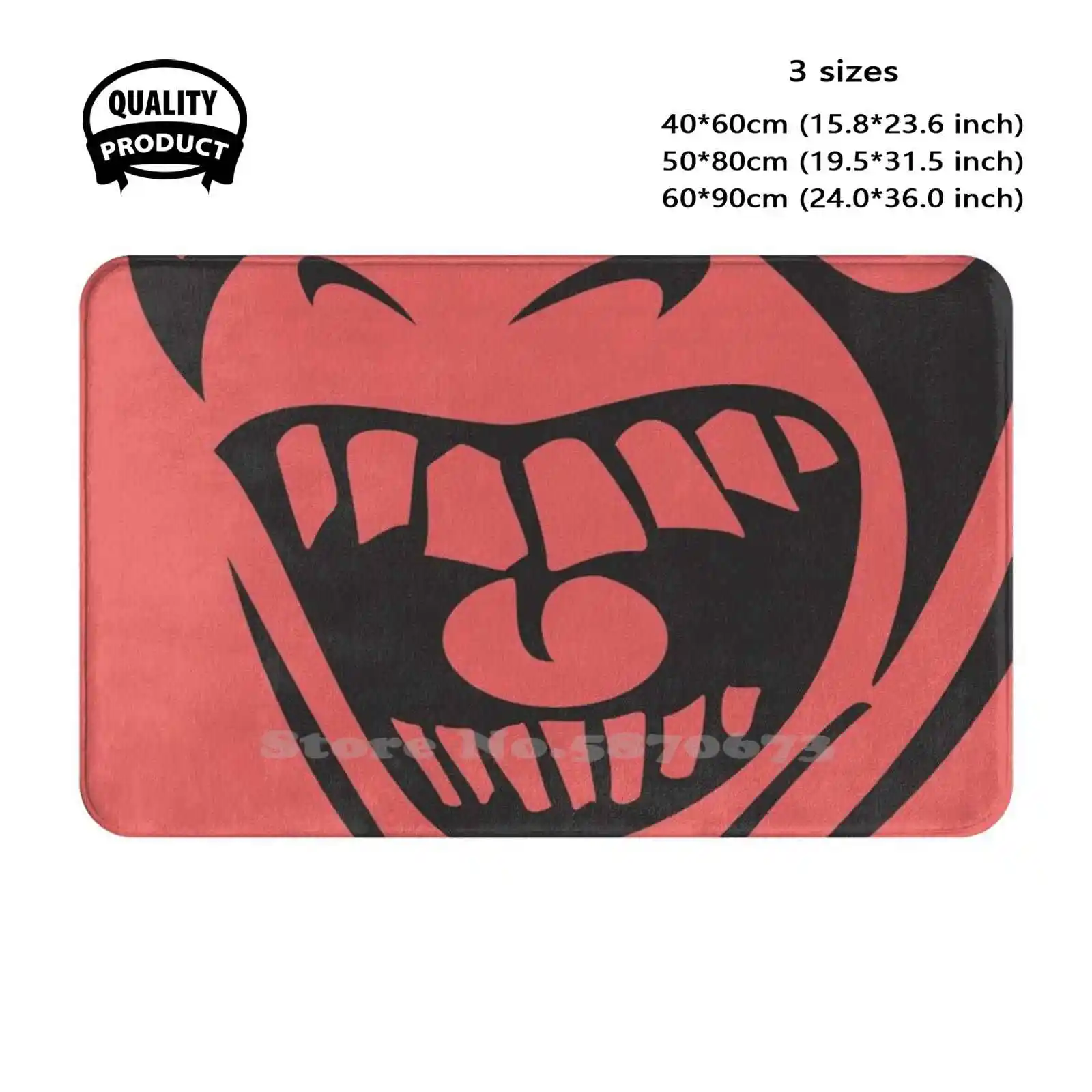 Demon Smile Mask - Funny Smile Mask Soft Cushion Home Carpet Door Mat Car Rug Funny Smile Demon Smile Manga Japan Samourai