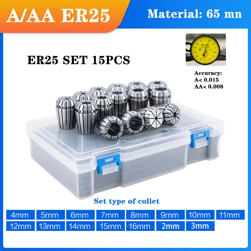 Quality Grt 1Set ER Collet Chuck ER16 ER20 ER25 ER32 ER40 Cnc Clamping Machine Lathe Mill Spring Chuck