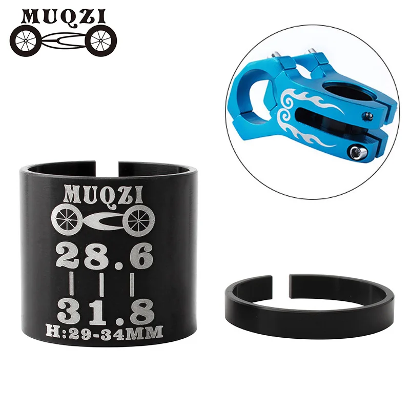 MUQZI Bike Fork Adapter 28.6 TO 31.8mm Conversion Sleeve Aluminum Alloy Stem Reducer Gasket Mountain Road Fixed Gear Bicycle