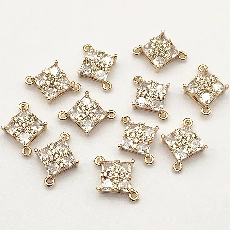 New Arrival! 19x14mm 50pcs Cubic Zirconia Connectors/Charm For Handmade Bracelet Necklace Parts DIY Accessories,Jewelry Findings