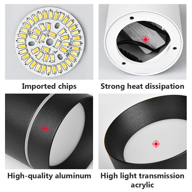 Imagem -05 - Downlight Led Montado na Superfície Lâmpada do Teto Holofotes Luzes de Teto Iluminação do Quarto Cozinha Casa Cob 5w 10 w 15w