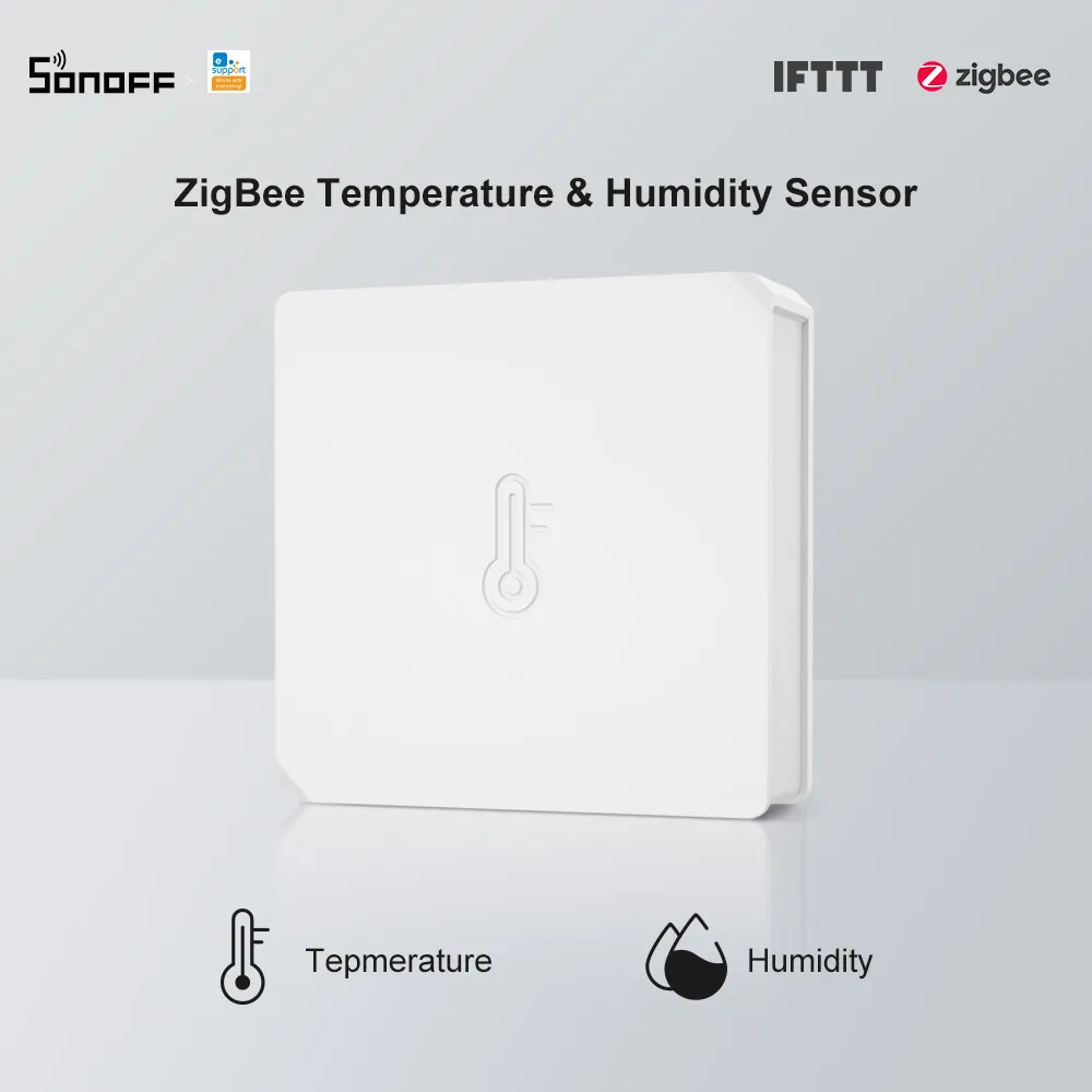 

Датчик температуры и влажности SONOFF SNZB-02 ZigBee, в режиме реального времени, с уведомлением о низком заряде батареи, работает через приложение eWeLink