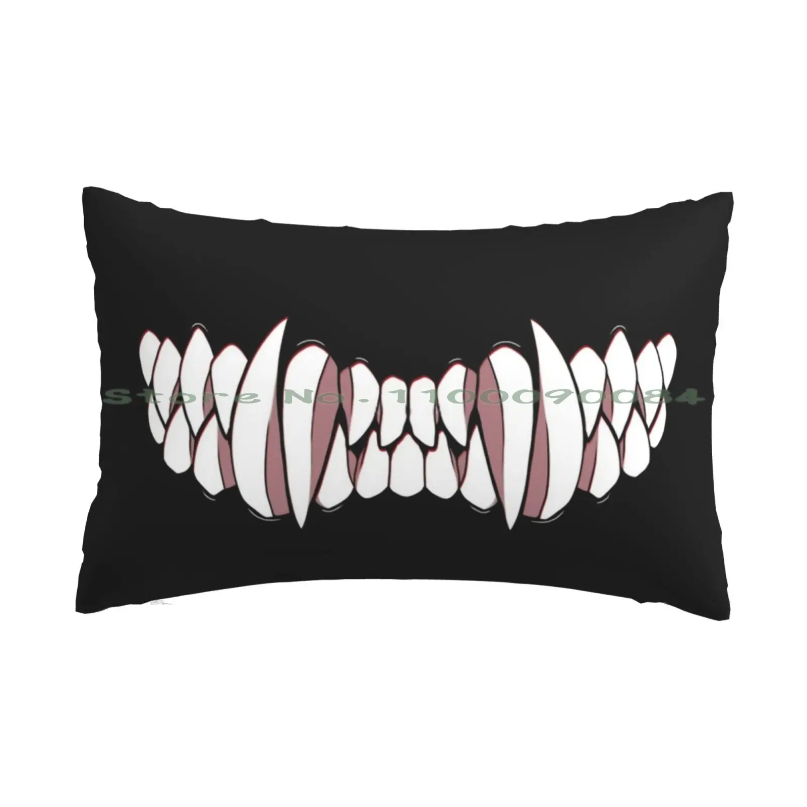 Monster Fangs Teeth Mask Pillow Case 20x30 50*75 Sofa Bedroom Fangs Teeth Monster Halloween Facemask Edgy Goth Punk Vampire