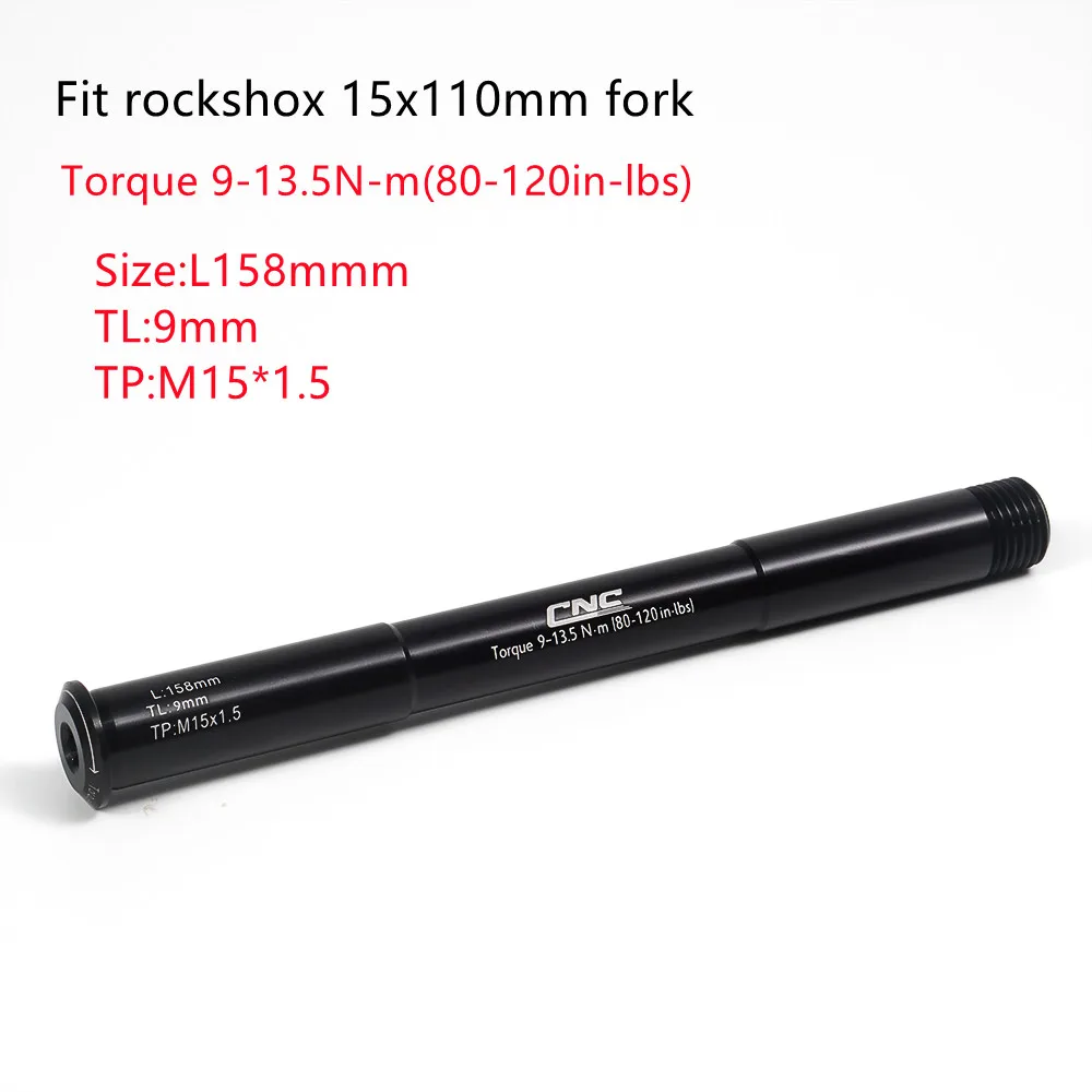 CNC Mountain Bike Thru Axle Fit ROCKSHOX Boost M15x100mm M15x110mm MTB Bicycle Fork Shaft