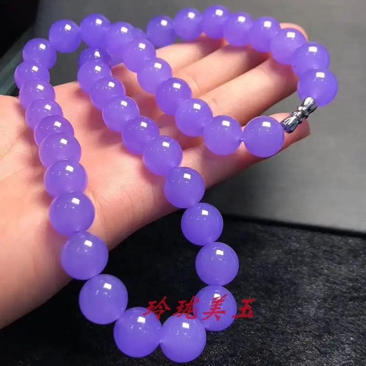 Natural Purple Jadeite Necklace Women Genuine Burma Certified Jades Stone Lavender Chokers Necklaces Fine Jewelry Ladies Gifts