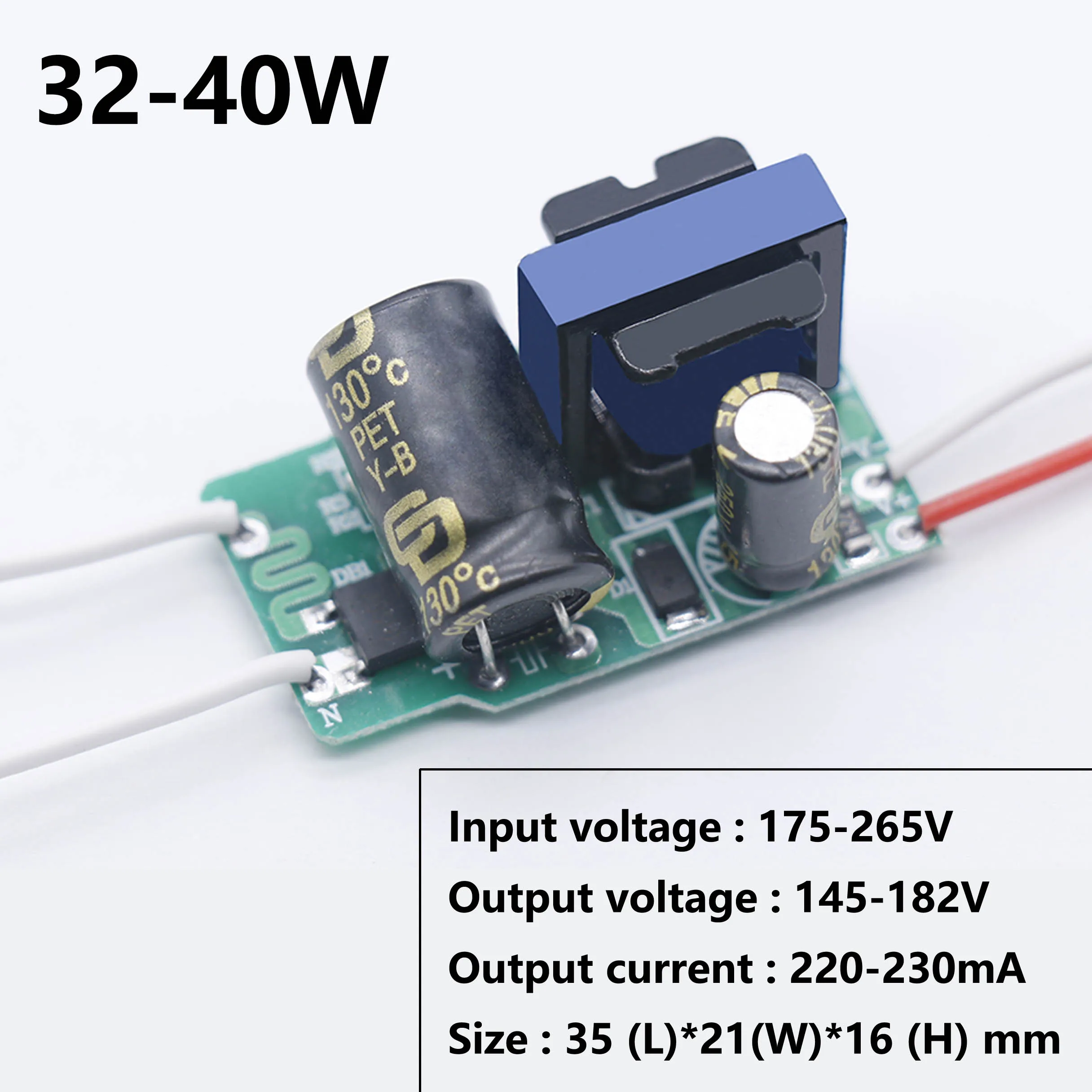 18W 24W 32W 40W LED Non-Isolated Driver 220mA 230mA LED Driver Power Supply AC80-180V Lighting Transformers For LED SMD Bulb