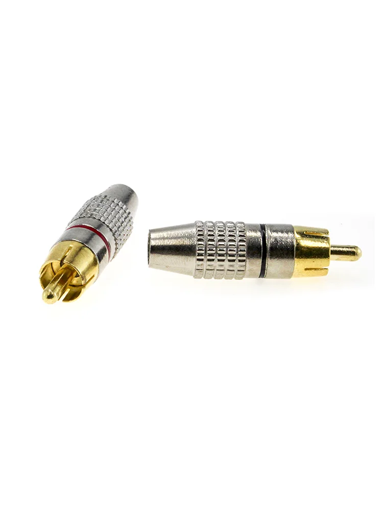 2/6 Pcs Soldeer-Gratis 270 Lotus Hoofd Rca Metalen Vernikkeld Shell Stereo Video Audio Plug Av Connector
