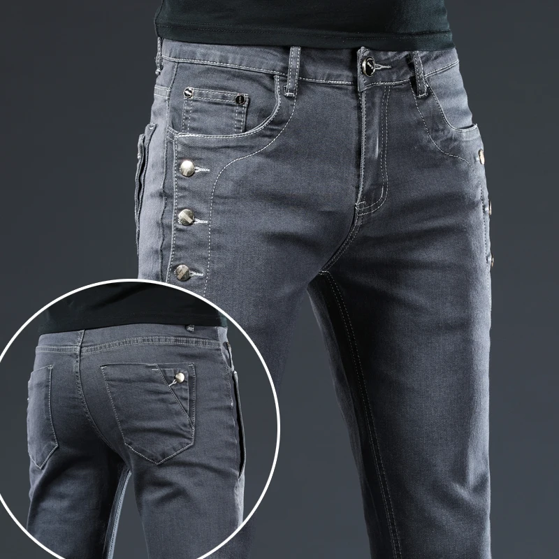 2023 Brand Men Jeans Slim Fit Skinny Denim Jeans Designer Elastic Straight Jeans Stretch Trousers Jeans for Men