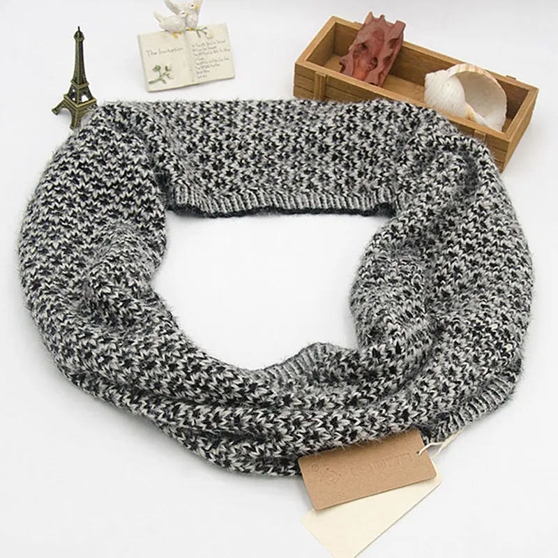 Chunky Knitted Ring Scarf for Men and Women Infinity Snood Loop Ladies\' Circle Scarf Soft Top Fashion Luxury Brand Winter Scarf