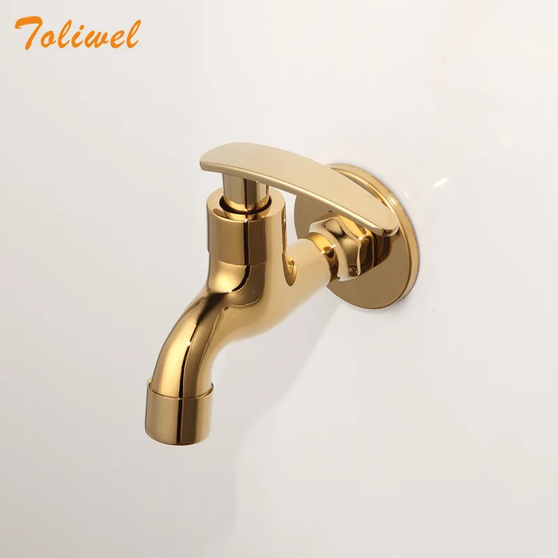 Laundry Bathroom Wetroom Faucet Wall Mount Cold Water Faucet Sink Tap Spigot Bibcocks Water tap Gold Color