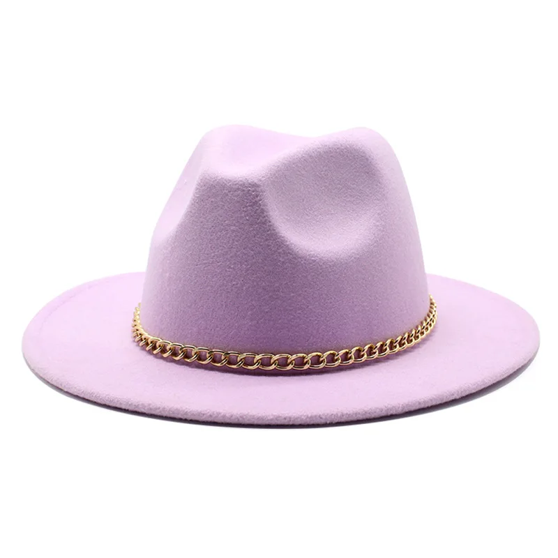 Light purple fedora hat wide brim Panama male jazz hat church hat British ladies men’s fedora hat wholesale price кепка женская