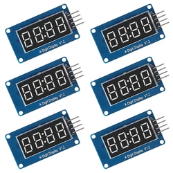 6PCS 4 Digits 7 Segment Digital Tube TM1637 LED Display Module I2C with Clock Display for Arduino and Raspberry Pi