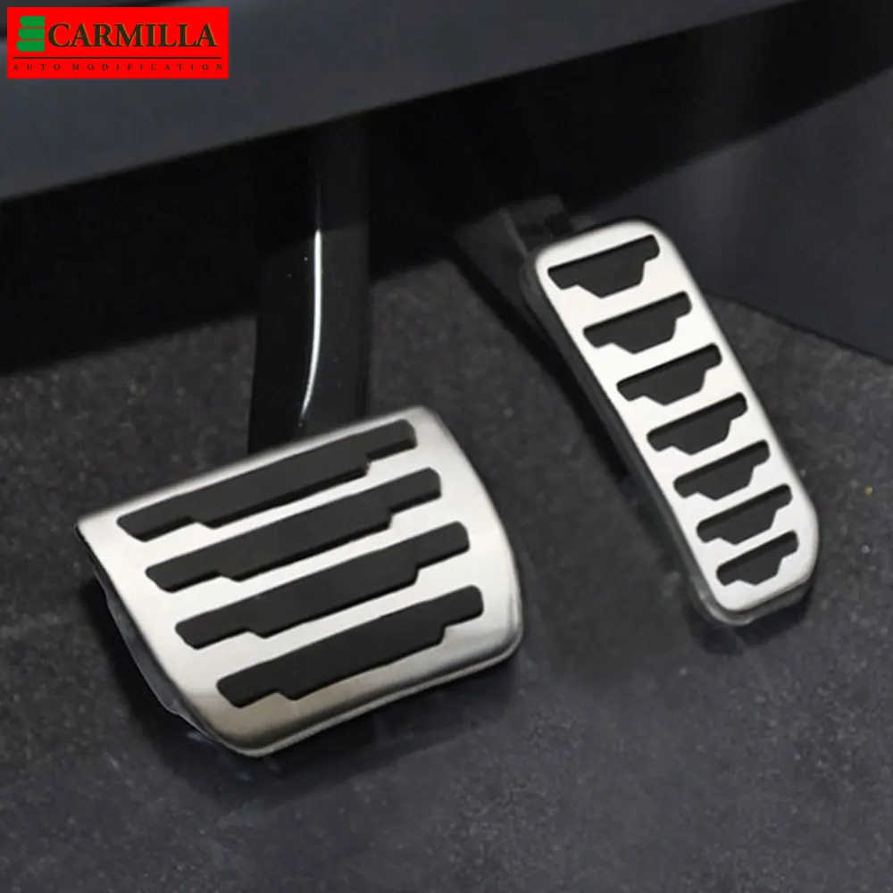 Carmilla Car Pedals for Jaguar E-Pace Epace 2017 2018 2019 2020 2021 Stainless Steel Auto Brake Gas Pedal Protection Covers