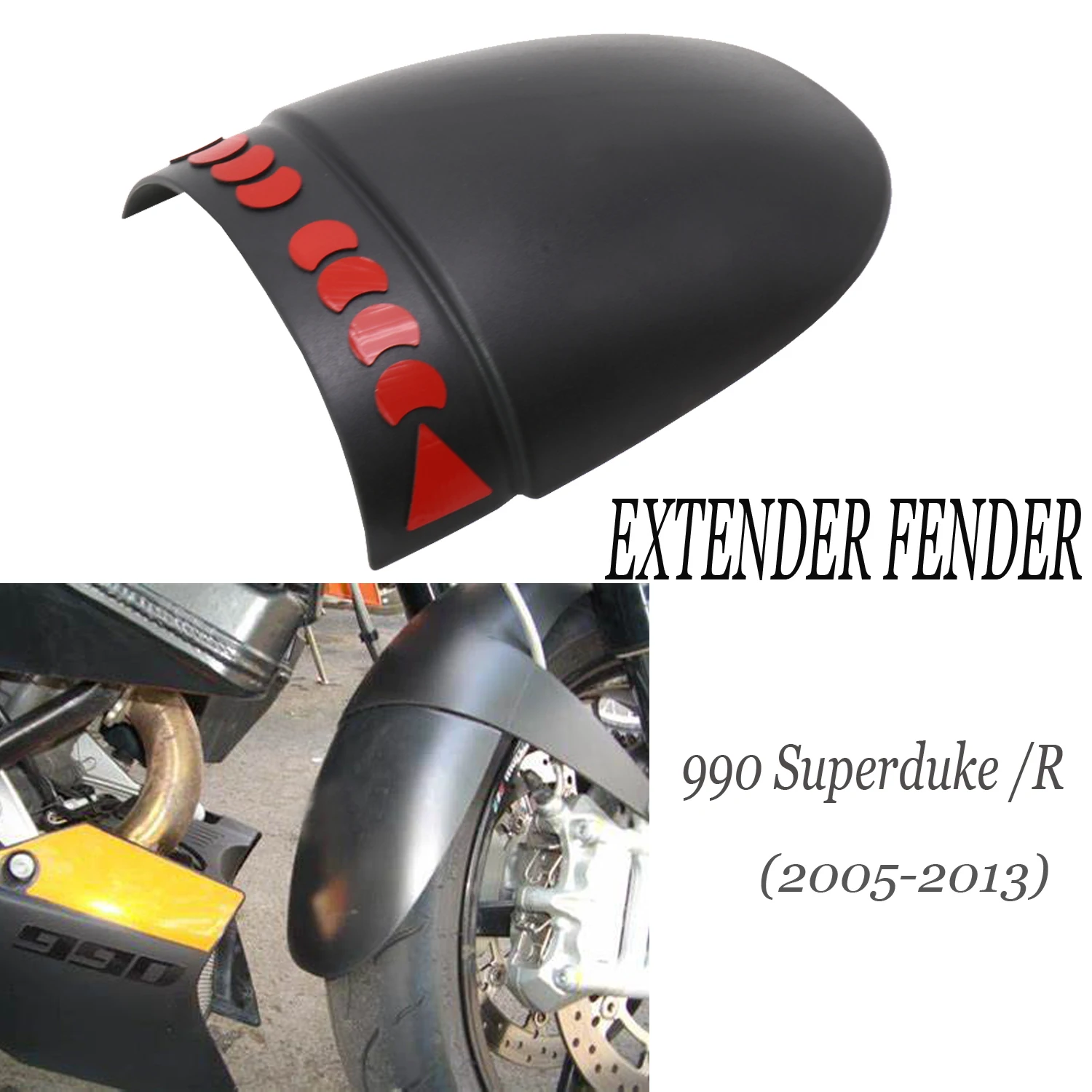 

Motorcycle Accessories For 990 Superduke R 2005 - 2013 Black Front Mudguard Fender Rear Extender Extension