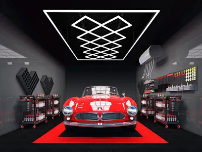 Customized Diamond Car Detailing Auto Showroom Lamp Garage Wash Equipment Neon Lights