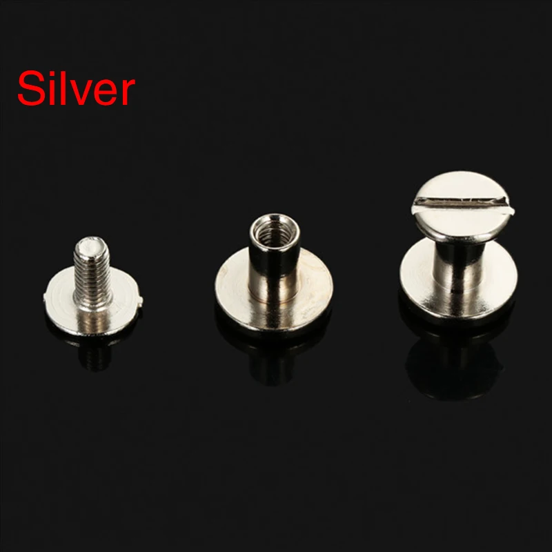 10sets 5mm/6.5mm/8mm Solid Screw Nail Rivet Double Flat Head Belt/strap Rivets Luggage Leather Metal DIY Craft Copper