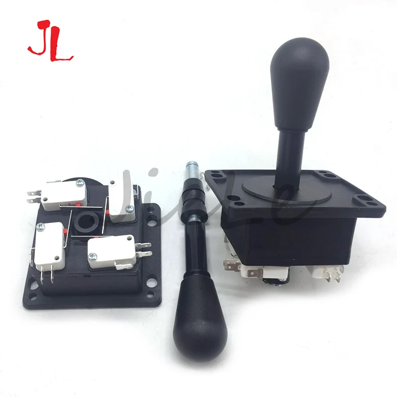 American Happ Style Arcade Joystick Precision, 8 Way Competition, Switchable Stick,Elliptical Black Handle,White Microswitches