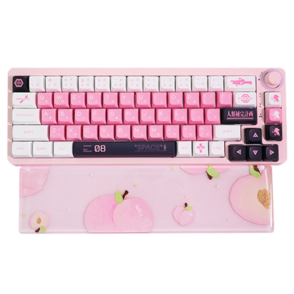 Pre Sale Pink Honey Peach Design Resin Wrist Rest Pad For Mechanical Keyboard 60 65 80 100% Hand Made Hand Rest Keyboard Tray