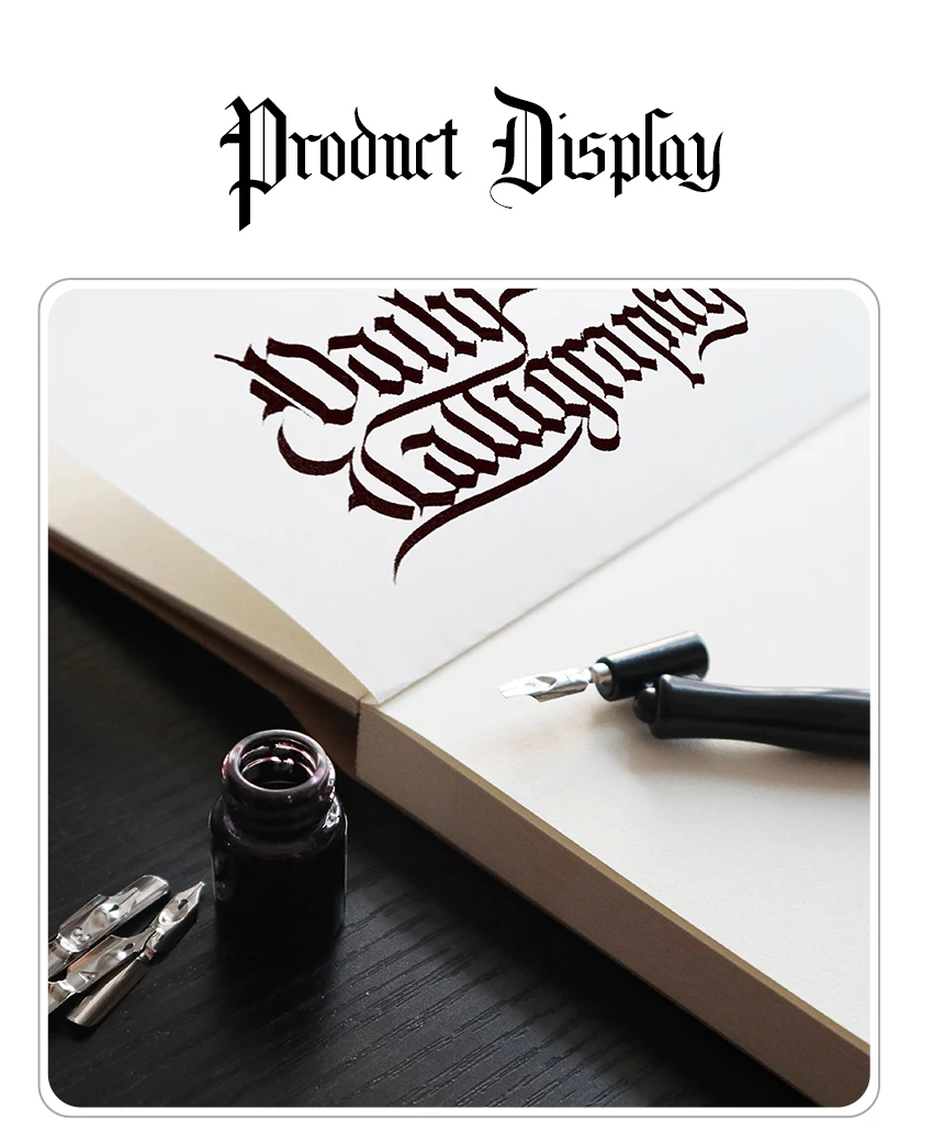 Neue Ankunft Dip Stift Manga Kalligraphie Dip Stift Halter + 6 Schreibfedern für Schriftzug Skizzieren Zeichnung Kit Brunnen Stift Schreibwaren liefert – Detail 9