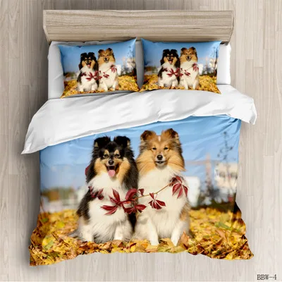 3D Pet Cat Dog Pattern Printing Bedding Set Animal Duvet Cover Set With Pillowcases Quilt Cover Twin Full Queen King Size 2/3PCS