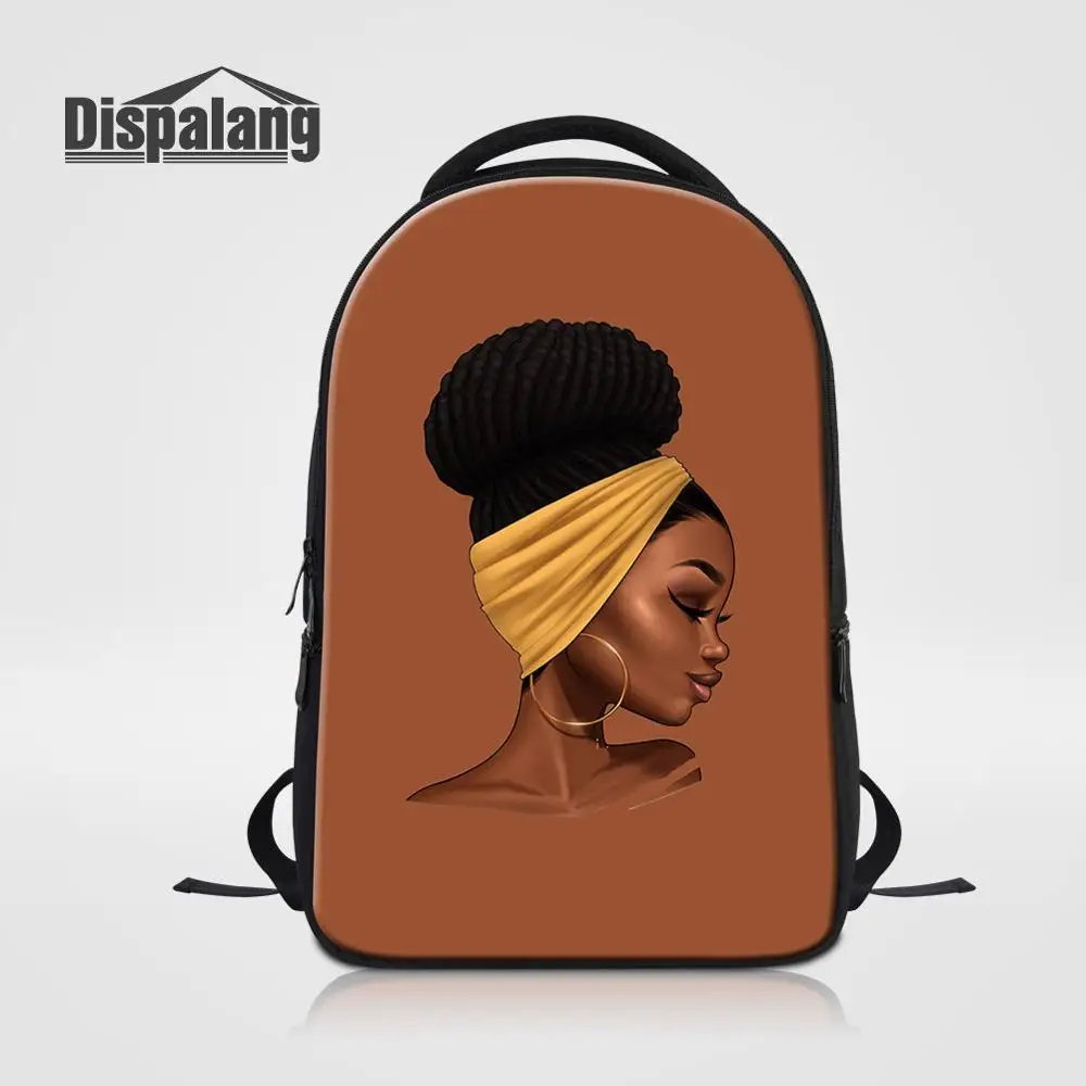 Dispalang Women Laptop Backpack African Girl Printing School Bags Large Capacity Bookbag For College High Quality Travel Bagpack