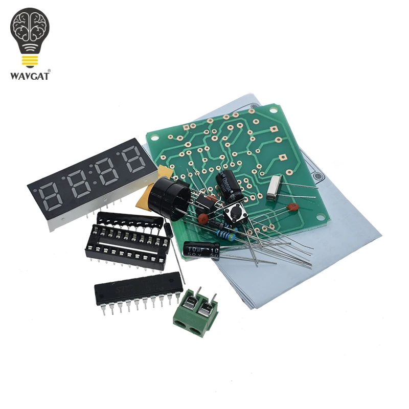 WAVGAT AT89C2051 Digital 4 Bits Electronic Clock Electronic Production Suite DIY Kit