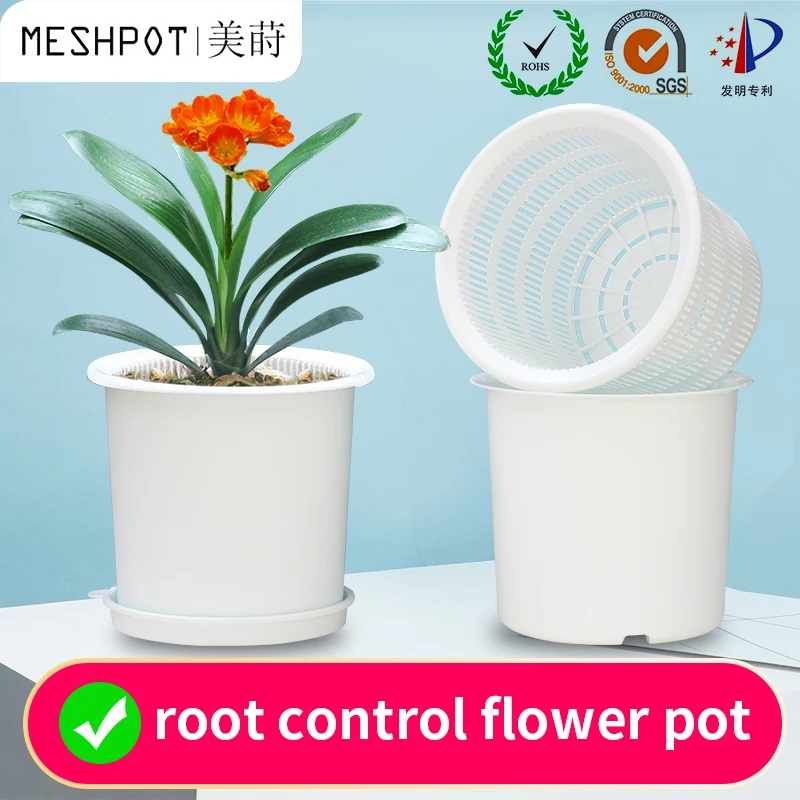 Meshpot 5 6 8 Inches  Excellent Drainage Plastic Orchid Pot With Holes Air Pruning Garden Supplies Orchid Container Flower Pot