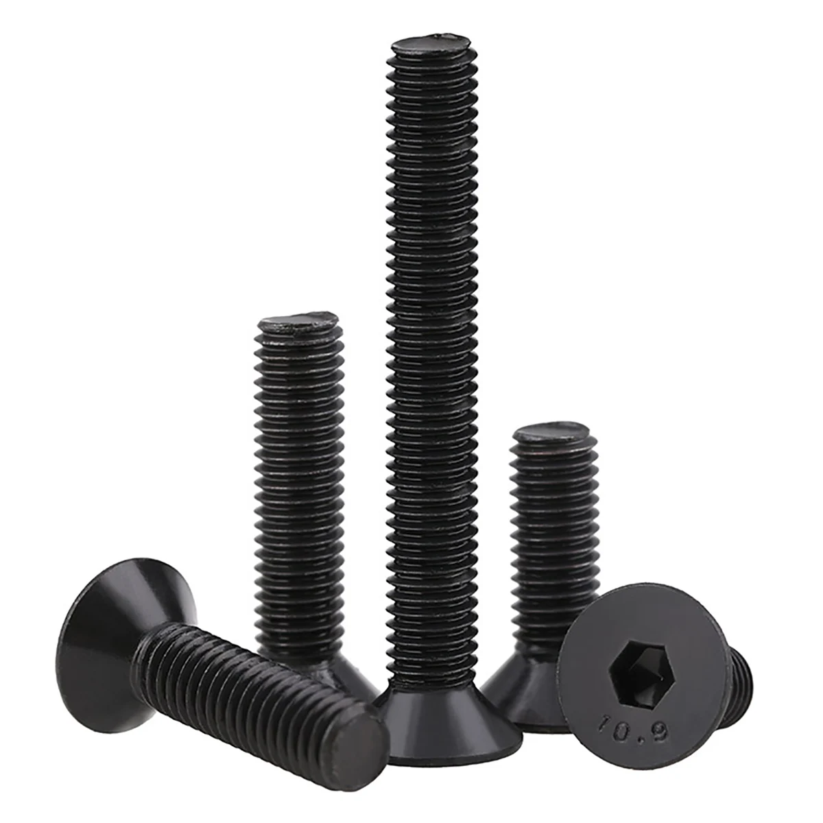 10pcs/lot UNC Thread Grade 10.9 High Tensile Steel Countersunk Bolts Allen Socket Screws UNC 4#-40,  6#-32,  8#-32, UNF 10#-32