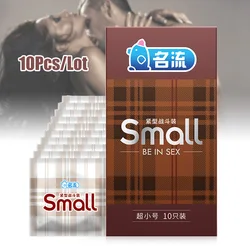 10pcs Small Size Condom Adult Sex Toys For Men Ultra Thin Safety Tight Cock Penis Sleeves Condoms Contraception Sex Supplies