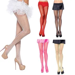 Women's Nylon Tights Popular Female Small Fishing Net Pantyhose Thigh High Long Stockings Nightclubs Calcetines Lingerie 2021