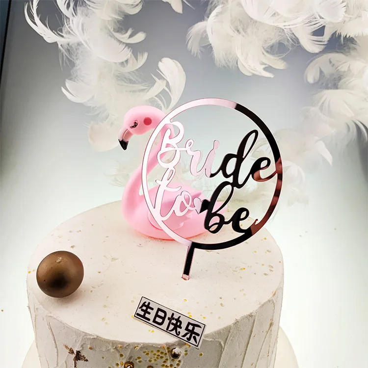 Einfacher, moderner Tortenaufsatz für die Brautparty in Roségold aus Acryl, Hen-Party-Tortenaufsatz, Geschenk für Hochzeitstorte, Dessertdekoration – Detail 15