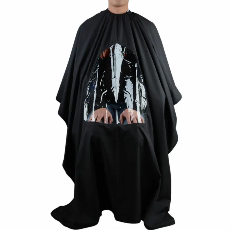 Adult Barber Hair Cutting Gown Cape Hairdresser Apron With Viewing Transparent Window Pro Salon Barber Hair Hairdresser Apron