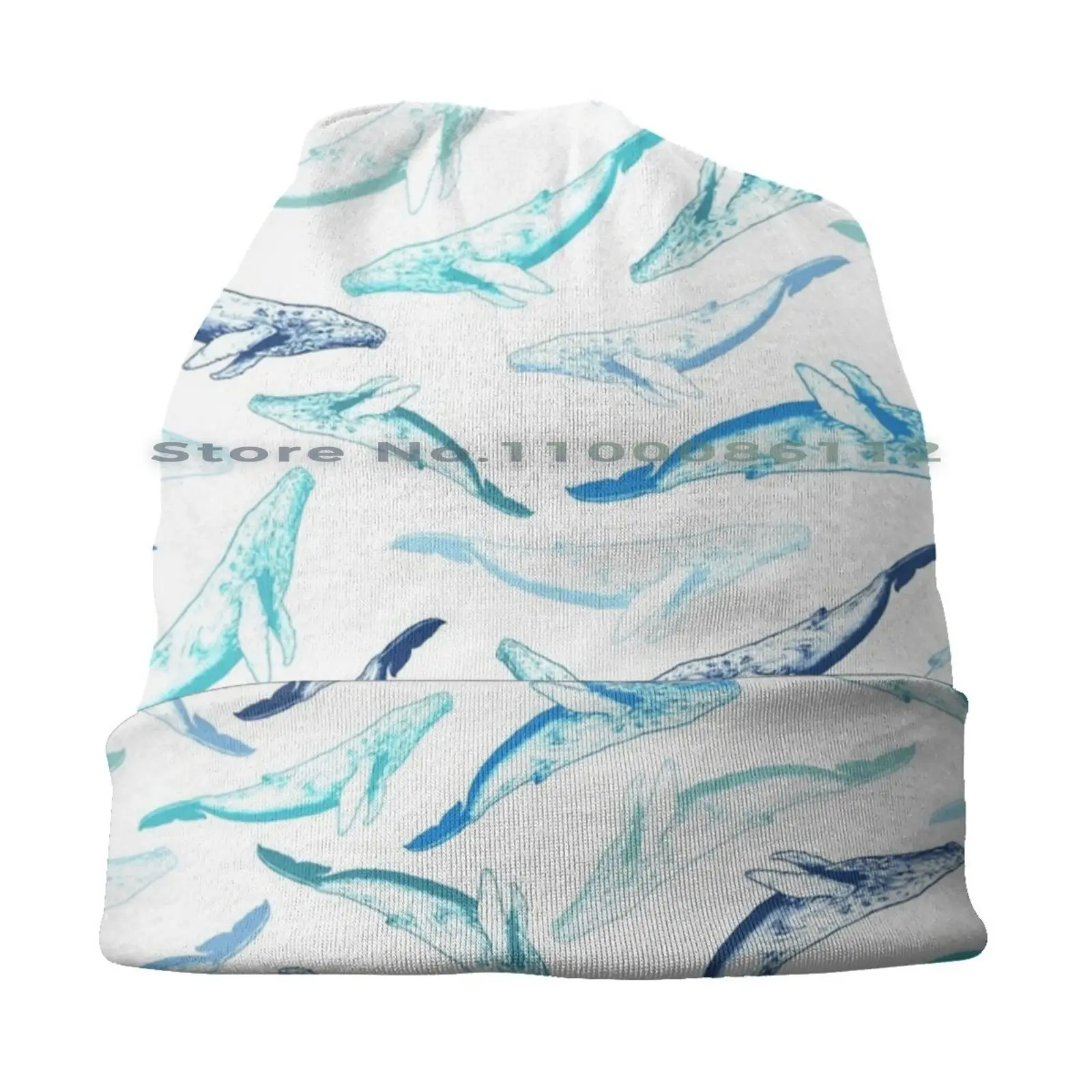 Humpback Whales Beanies Knit Hat Humpback Whale Pattern Marine Life Sea Creature Sea Life Ocean Life Atlantic Ocean Pacific