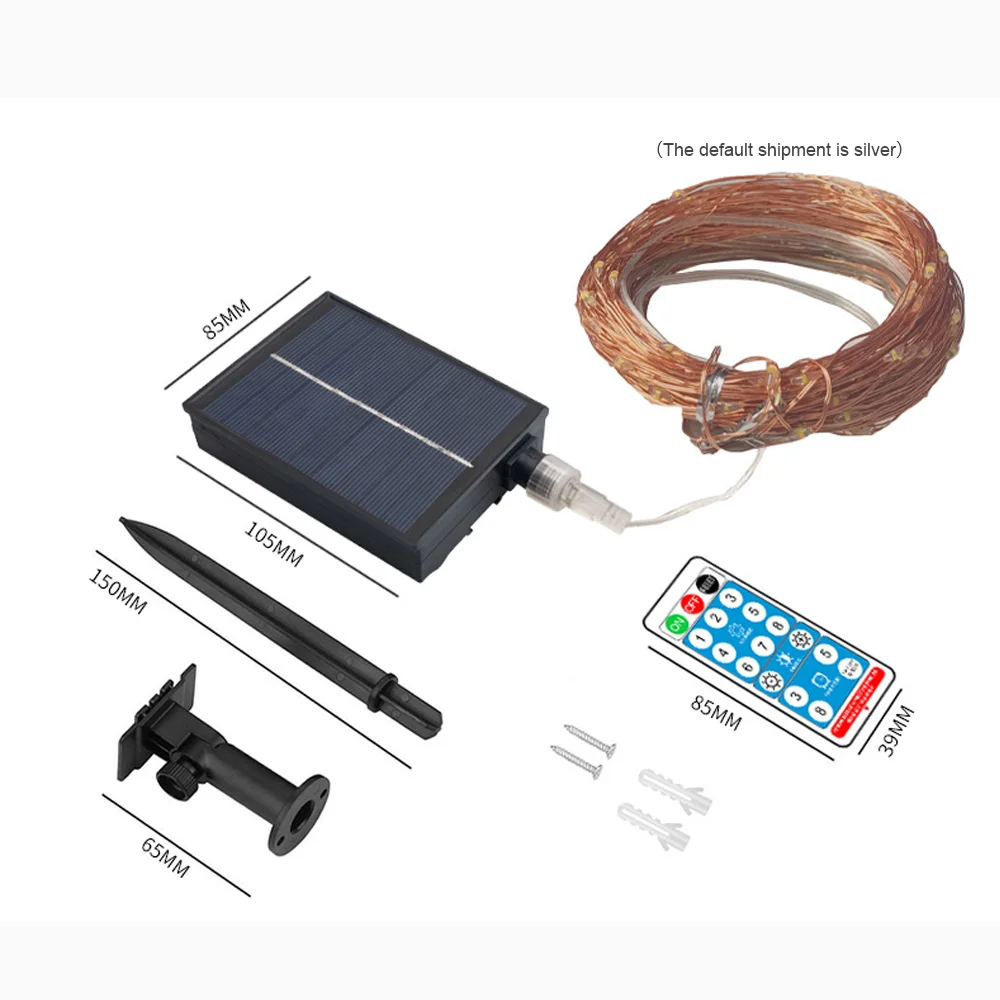 Nieuwe Derde Generatie Slimme En Efficiënte Led Afstandsbediening Zonnepaneel Kerst Outdoor Waterdichte Koperdraad String Lights