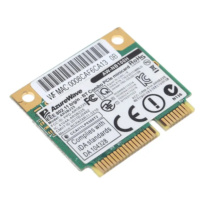 D7YC AW-NB097H AW-NB100H AW-NB126H AR9485 AR3012 AR5B225 300Mbps Half Mini PCI-Express BT4.0 Wlan Wireless Wifi Card