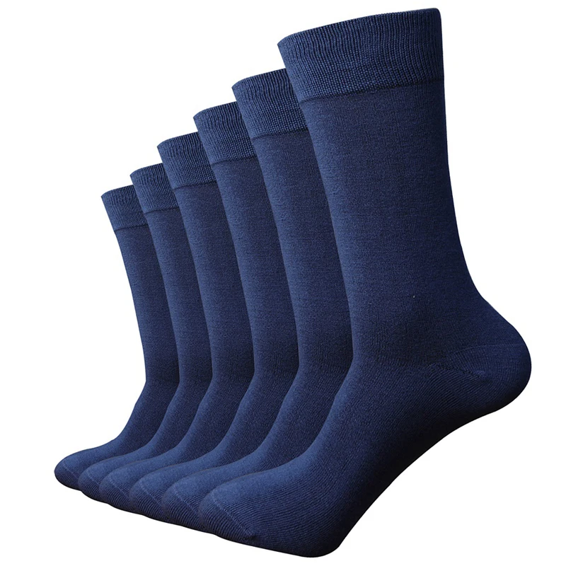 Match-Up  6 Pack Soft Mens  Bamboo Crew Socks Smell Control Cushioned Dress Casual Socks  7 Colors