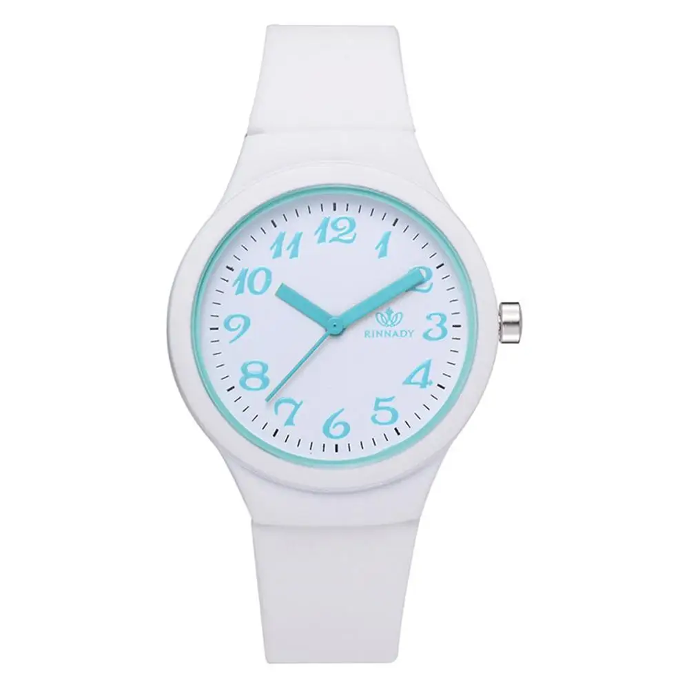 Women\'s Fashion White numeral Watches New Brand Ladies Quartz Wristwatch Simple Retr Montre Femme With Silica gel Band Clock