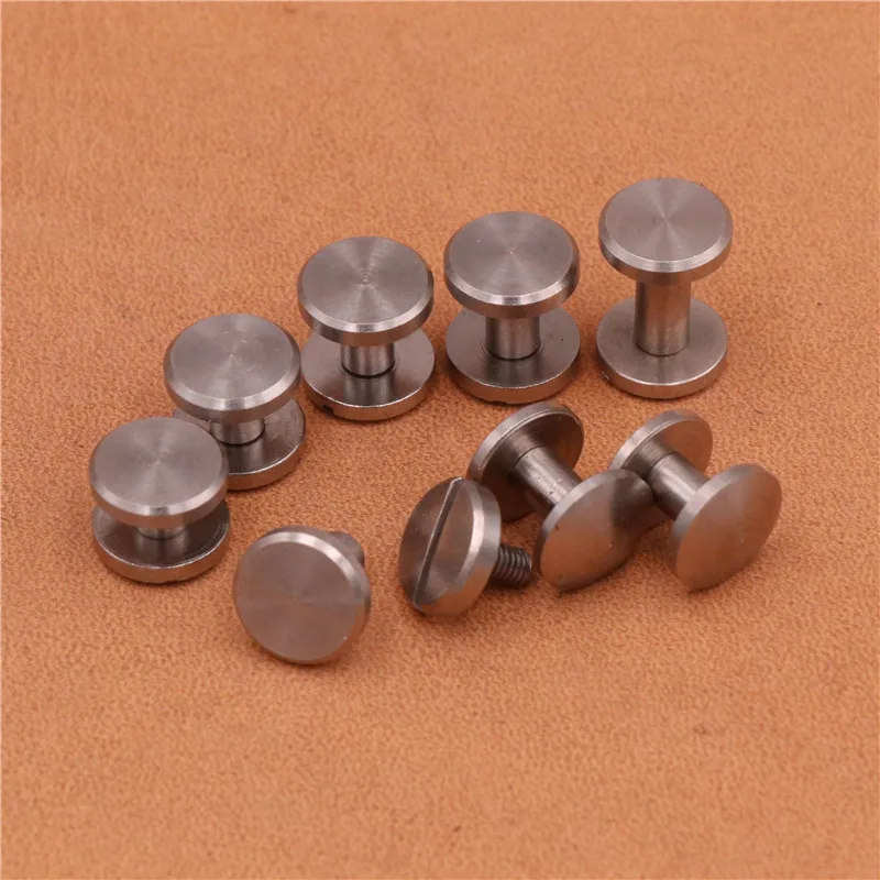 Diameter 8mm Flat Style Chicago Screw Wallet Bag Belt Rivet Diy Handmade Garment Leather Craft Key Case Hardware Part Fastener