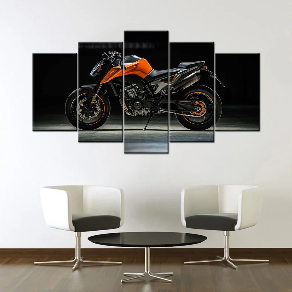 790 Duke Super Motorcycle 5 Piece Canvas Paintings Modern Poster Wall Art Picture For Home Decor Ready to hang