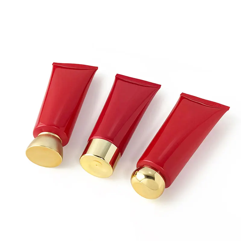 

100g Red Plastic Tube Bottle Empty Soft Cream Bottles 100ml Squeeze Cosmetic Lotion Cream Container Hand Cream Tube Bottle