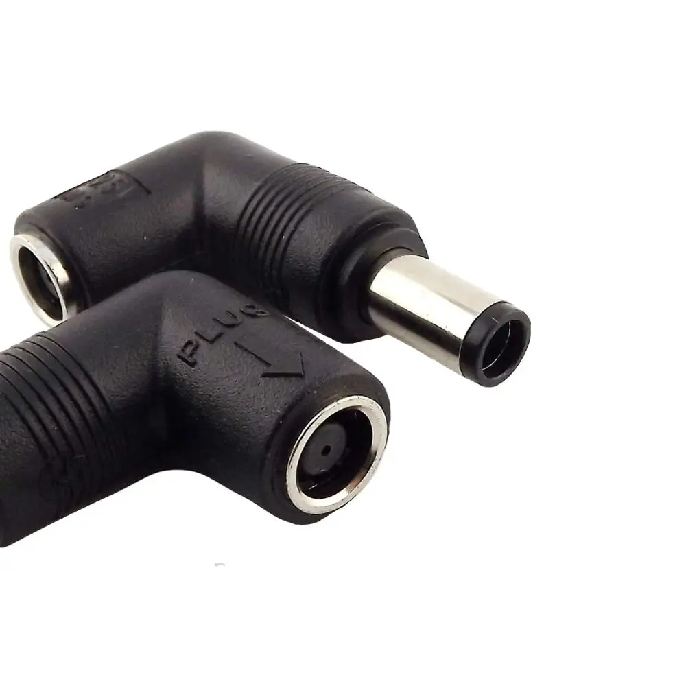 DC Power Connector Adapter 7.4mm x 5.0mm Female to Male Right Angle Converter for Dell Hp Pavilion Probook Elitebook Envy Compaq