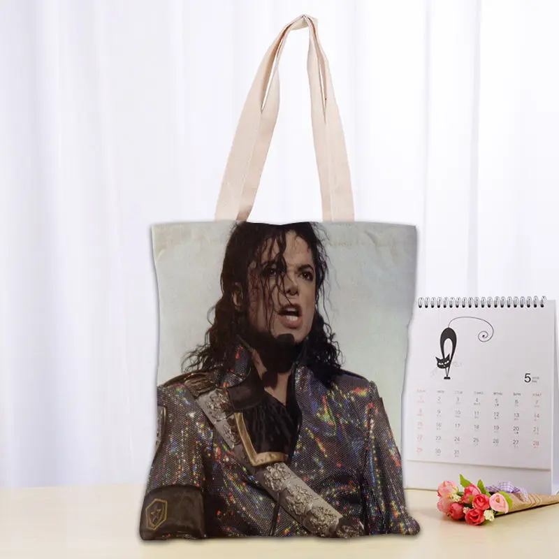 KPOP Michael Jacks Tote Bag Women Canvas Fabric Bags Eco Reusable Shopping Bags Traveling Beach Casual Useful Shoulder Bag 03-18