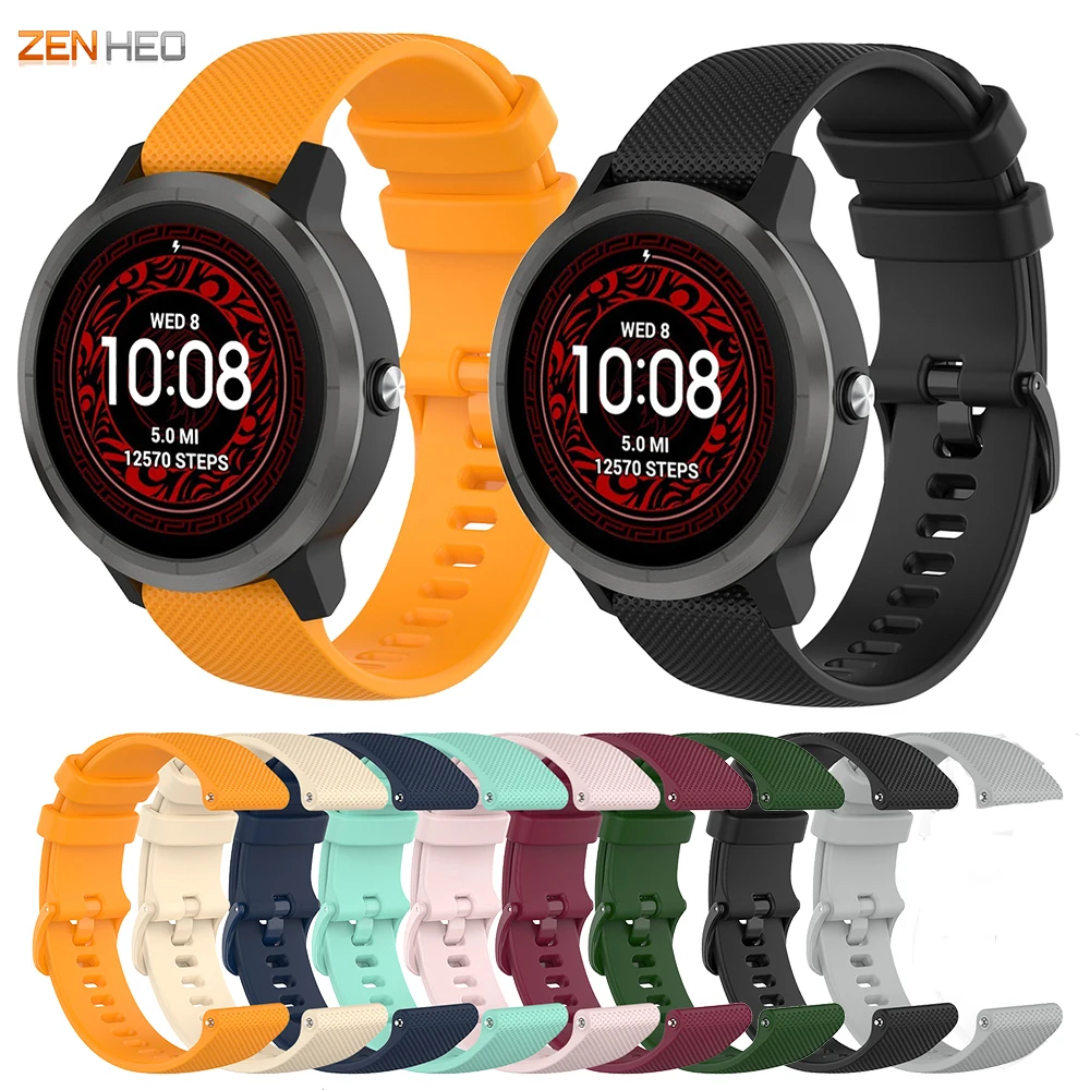 18mm 20mm 22mm Silicone Strap For Garmin Vivoactive 5/4/3 Venu 2 Plus Smart Watch Band for Huawei Watch GT4 GT3 GT2
