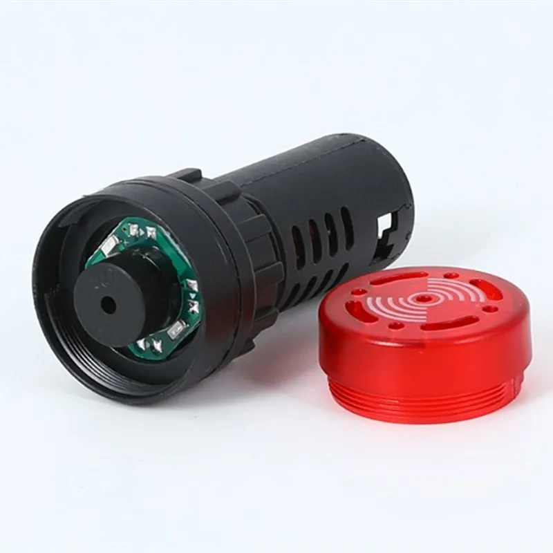 1pc AD16-22SM 12V 24V 110V 220V 380V 22mm Flash Signal Light Red LED Active Buzzer Beep Alarm Indicator Red Green Yellow Black