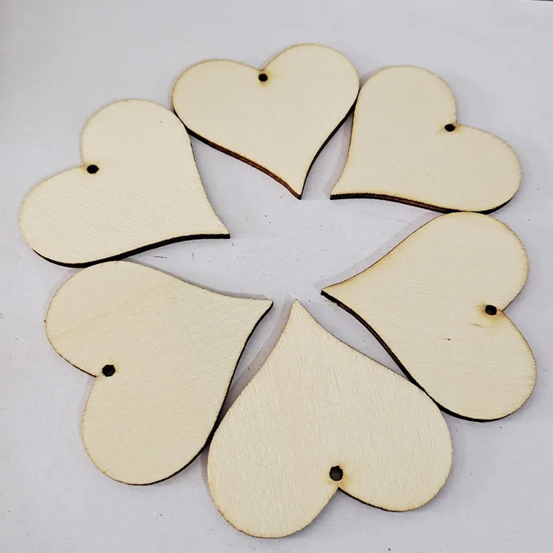 50 PCS Custom DIY Accessories, Water Drop Shape,  Wood Chip, Colored Decorative Pendant With Hole Earrings