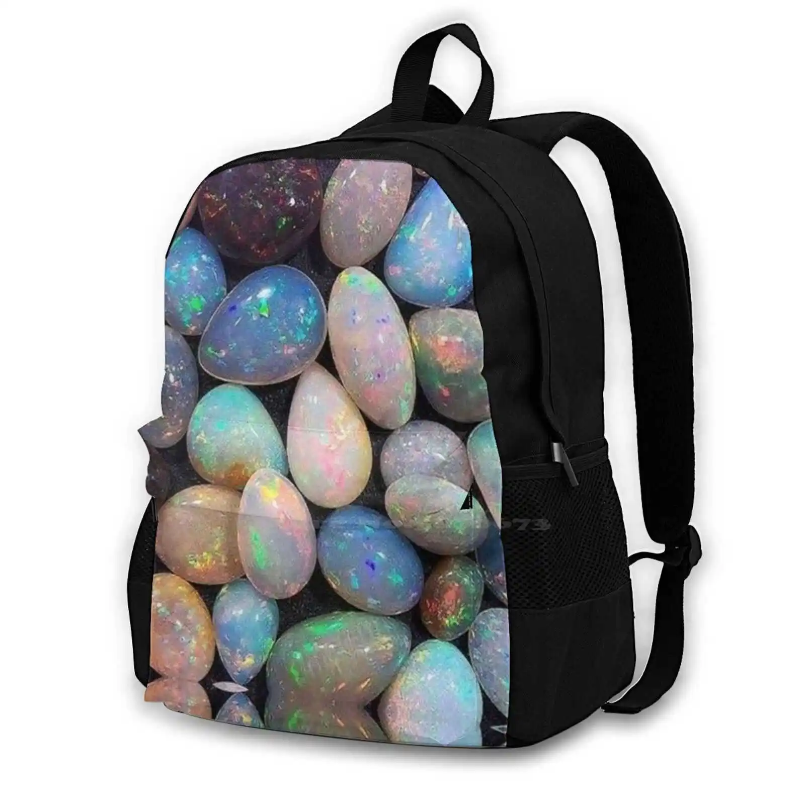 Shining Colourful Stones School Bag Big Capacity Backpack Laptop Stones Colourful Shining Unique Beautiful Pattern Art Rocks