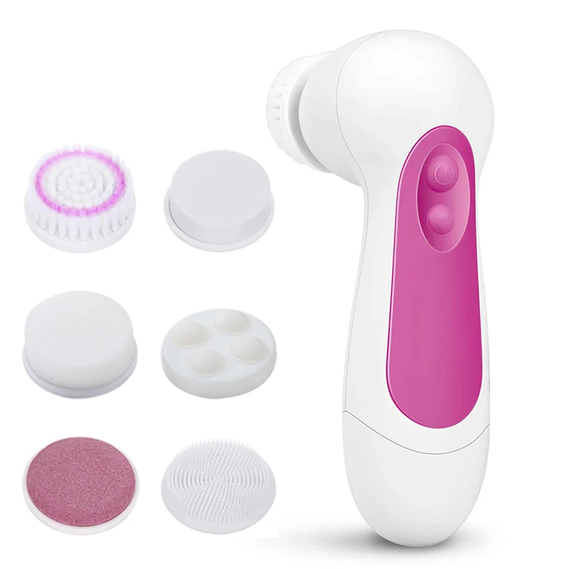 

5 In1 Electric Face Cleansing Brush Silicone Rotating Facial Brushes Sonic Facial Blackhead Shock Massager Waterproof